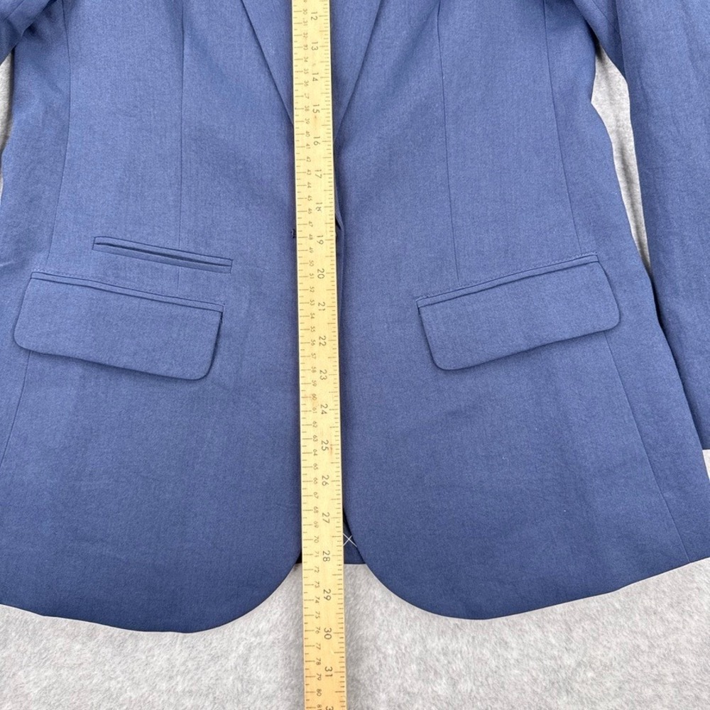 Outerknown Blazer Jacket Womens 6 Blue Single Button Sustainable Bemberg Cupro - Picture 4 of 11